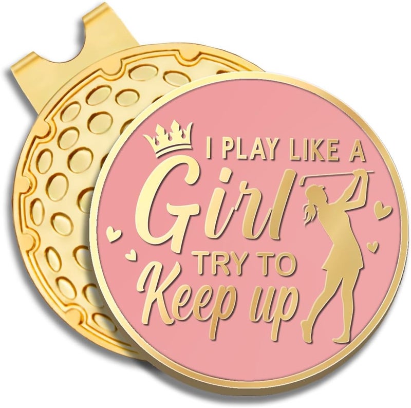 GEYGIE Pink Golfer Ball Marker with Magnetic Hat Clip, Funny Golf Accessories Gifts for Men Women, Novelty Birthday Gifts for Men Women Golfer Fan - Image 1